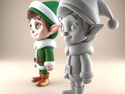 Charming 3D Elf Model for Fun Holiday Decor 3D print model