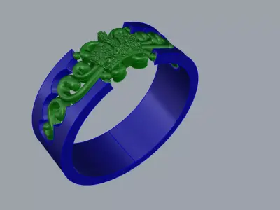 Elegant Crown Ring Jewelry Gold 3D print model