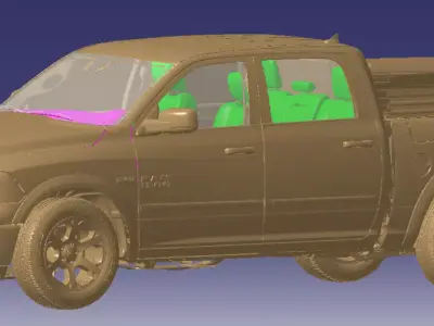 RAM 1500 Laramie Crew Cab 4x4 2013 Vehicle 3d scan model 3D model