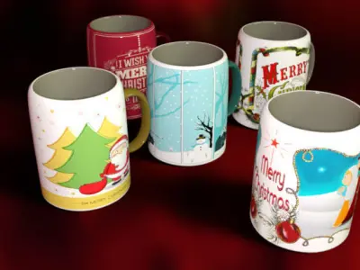 ChristmasMug Xmas Low-poly 3D model