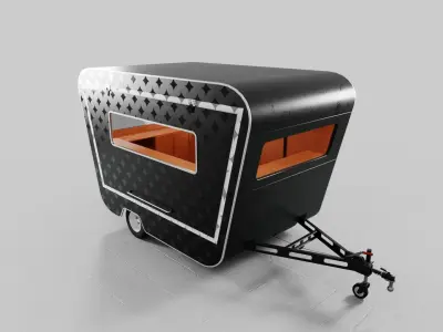 PBR-2 Towing the food truck Low-poly 3D model