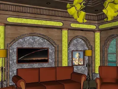 Classique Room Presideniel room  Low-poly 3D model