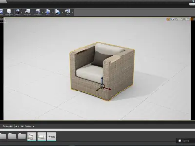 Patio Furniture 003 Chair UE4 Low-poly 3D model