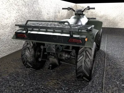 ATV quadbike Low-poly 3D model