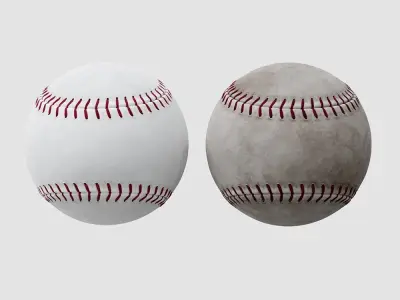 Baseball balls with textures 3D model