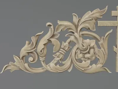 Onlay ornate cross 3D print model