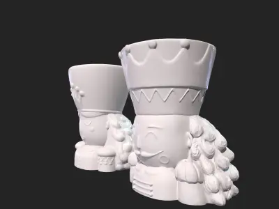 King Queen Flower Planter  3D print model