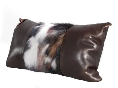 Leather Pillows with Cow Fur 3D model