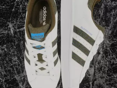 Adidas 3D Shoes - White - Brown SuperStar Series Low-poly 3D model