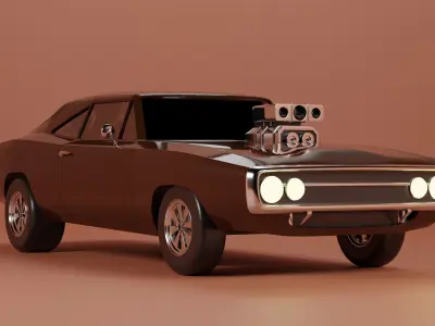 1970 dodge charger Low-poly 3D model