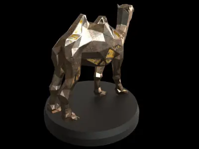 Steampunk Camel Low-poly 3D model
