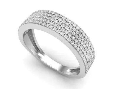AV 564 Diamond Mens Micro Pave Hip Hop Wedding Band 3D print model