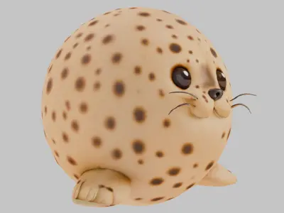 Cute 3D Seal Model 3D model