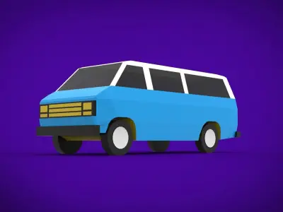 Minivan Low-poly 3D model