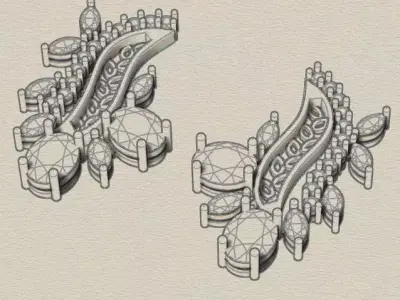 free oval and marquise jewelry earring  Free 3D print model