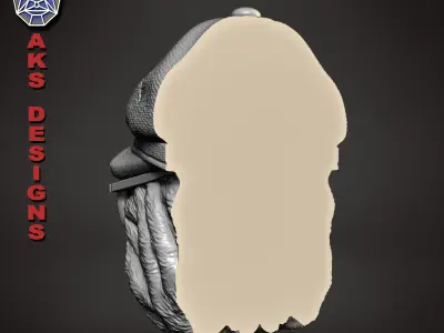 Gangster bulldog version 2 Bas relief wall art 3D print model