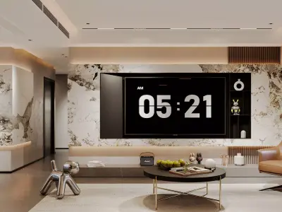 3D Model of Interior Design for Nighttime Apartments 3D model
