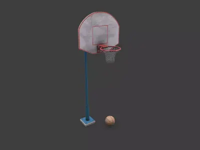 Old Basketball Hoop Low-poly PBR Low-poly 3D model