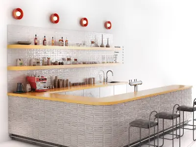 Bright Bar Counter 3D model