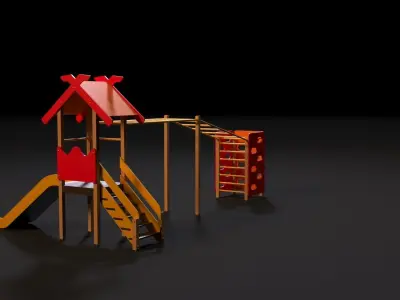 Childrens game complex with a ladder 3D model