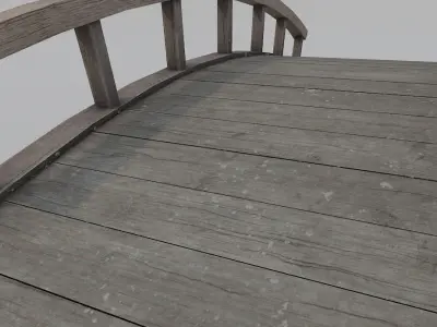 Wooden Bridge PBR  Low-poly 3D model
