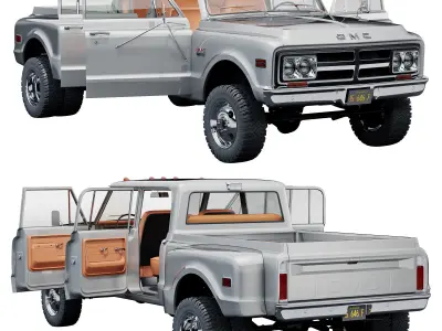GMC 2500 crew cab 1968 3D model