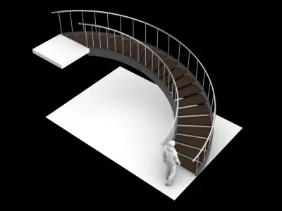 Spiral Staircase v5 Architectural Stairs 180 3D model