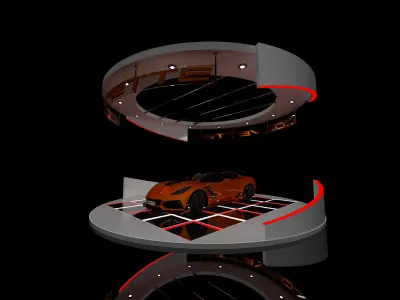 Booth expo Car 3D model