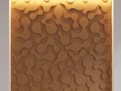 Decorative Wooden Wall Model 14 Low-poly 3D model