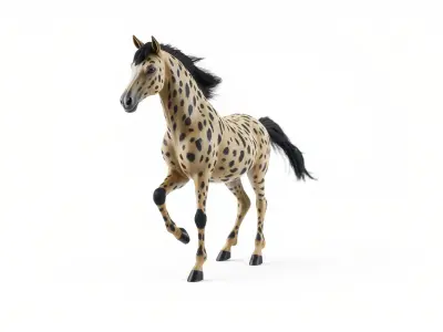 Bay Appaloosa Horse Model with Intricate Patterns Low-poly 3D model