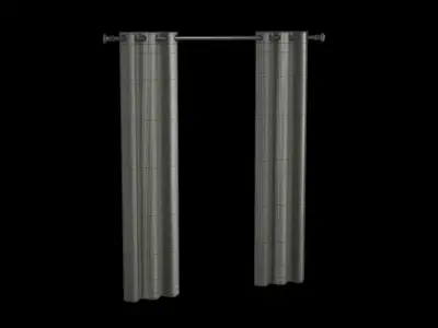 Slightly Glossy Polyeste Curtain Low-poly 3D model