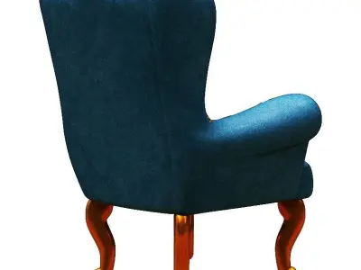 Armchair wing chair Low-poly 3D model