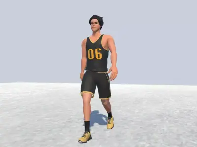Sports Guy -Basket ball - Volley-Ball Low-poly 3D model