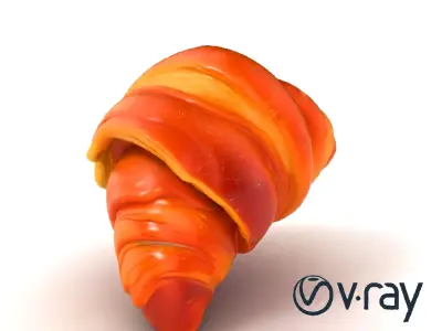 Apricot Croissant Realistic 3D Bakery Model Pack Low-poly 3D model