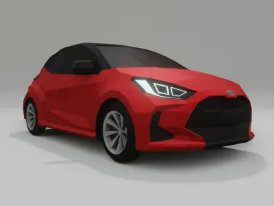 Toyota Yaris 2021 low poly 3D model Low-poly 3D model