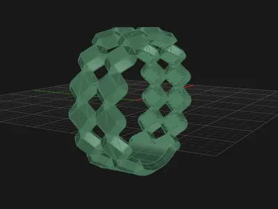 2line rhombus Ring  Free 3D print model