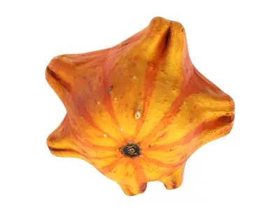 Crown-shaped pumpkin Low-poly 3D model