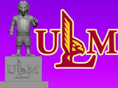 UNIVERSITY OF LOUISIANA AT MONROE MASCOT STATUE - 3D MODEL PRINT 3D print model