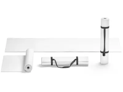 Unfolded and Rolled 4 Types Yoga Mat - for tourism sports 3D model