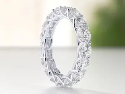 braided diamond engagement ring 4mm 8Size 3D print model