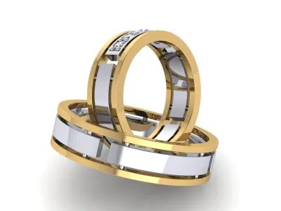  couple wedding ring 3D print model