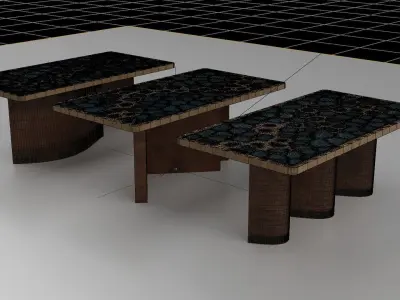 Organic Pattern Three Dining tables 3D model