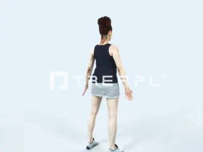 Yearn 01H Animated Rigged Sports Woman Low-poly 3D model