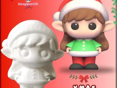 Xmas Girl 3D print model