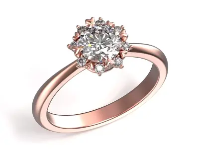 Engagement Solitaire Ring with 6mm stone 3D print model 3D print model