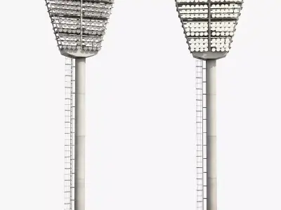 Stadium Light Tower Low-poly 3D model by protuberanka