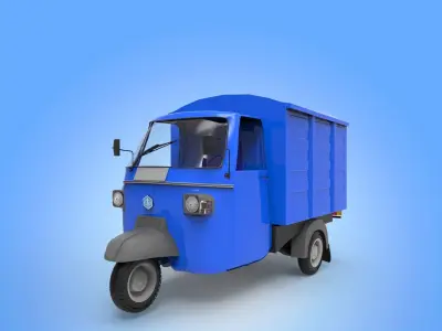 Piaggio aps 3 weel  taler 02 Low-poly 3D model