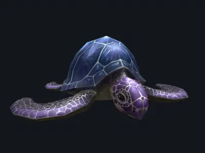 low-poly animated turtle Low-poly 3D model