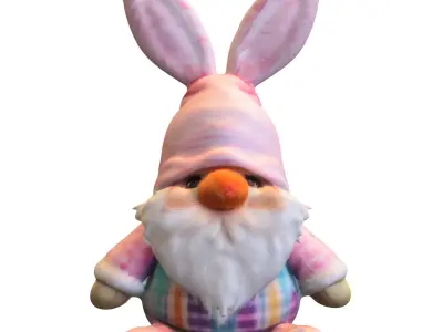 Easter Bunny Gnome Low-poly 3D model
