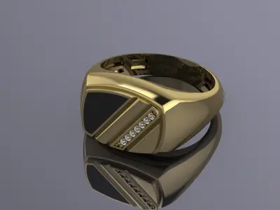 Jewelry  Mens Ring KJ-078 3D print model